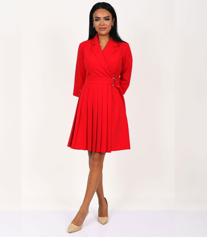 Long-Sleeve-Fiery-Red-Mini-Dress